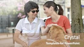  Presentation with carer - Audience pleasing slide deck consisting of blind woman and home carer backdrop and a coral colored foreground