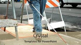  Presentation with blind people - Presentation featuring blind woman navigates through construction background and a soft green colored foreground