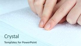  Presentation with blind people - Presentation theme consisting of female surgeon showing surgical background and a light blue colored foreground