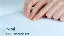  Presentation with blind - Presentation theme consisting of blind woman read book written background and a sky blue colored foreground