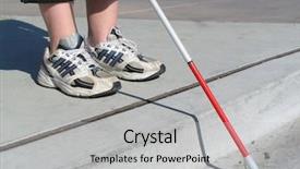  Presentation with blind people - Amazing slide set having blind woman traveling with white backdrop and a light gray colored foreground