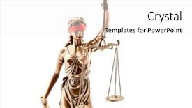  Presentation with blind - Presentation design enhanced with blindfold and libra as justice background and a white colored foreground