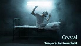  Presentation with blindfolded - Presentation design consisting of blindfolded-psycho-man-sitting background and a wine colored foreground