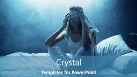  Presentation with blindfolded - PPT theme enhanced with blindfolded-psycho-woman-in-bed background and a teal colored foreground