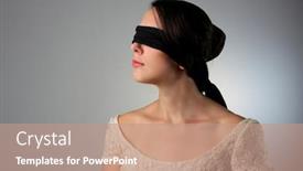  Presentation with blindfolded - Colorful theme enhanced with blindfolded woman backdrop and a coral colored foreground