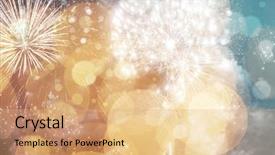  Presentation with blue stars - Amazing presentation design having blinking stars and falling snowflake backdrop and a coral colored foreground