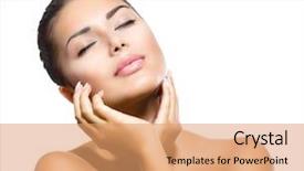  Presentation with beautiful skin - Slide deck featuring bliss - beauty portrait beautiful spa woman background and a coral colored foreground
