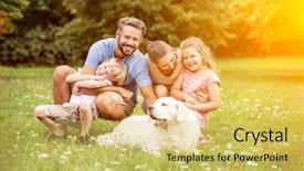  Presentation with broken family children sad - PPT layouts consisting of bliss - happy family with children background and a yellow colored foreground