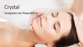  Presentation with bliss - Beautiful theme featuring bliss - spa resort beauty and health backdrop and a sky blue colored foreground