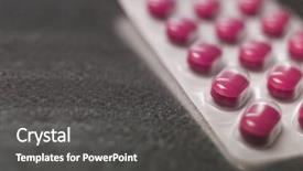  Presentation with pills - PPT layouts having blister pack of pink medicine background and a dark gray colored foreground