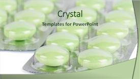  Presentation with capsules pills pill doctor prescription - PPT theme with blister package of green pills background and a  colored foreground
