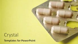  Presentation with capsules - Presentation design enhanced with blister-packed-medicine-capsules background and a blonde colored foreground