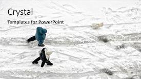  Presentation with blizzard - PPT layouts featuring blizzard - elevated view of man background and a white colored foreground