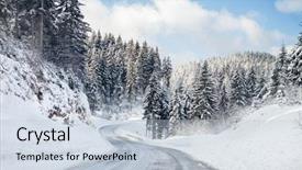  Presentation with blizzard - Presentation having blizzard - empty snow covered road background and a lemonade colored foreground