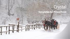  Presentation with horse sillouette - PPT layouts featuring blizzard entertainment - horse pulled sled background and a  colored foreground