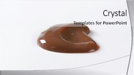  Presentation with indulgence chocolate - Presentation with blob of chocolate pudding background and a sky blue colored foreground