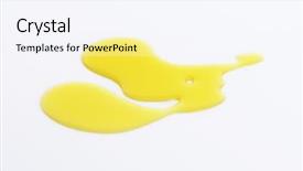  Presentation with olive oil - Audience pleasing presentation consisting of blob of olive oil on white background backdrop and a sky blue colored foreground