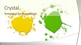  Presentation with colored - Theme with blobs of brightly colored paint background and a cream colored foreground