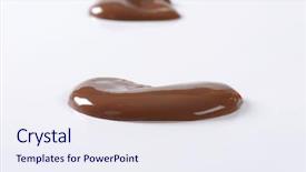  Presentation with white chocolate - PPT theme featuring blobs of chocolate pudding on white background background and a sky blue colored foreground