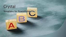 Presentation with abc - Audience pleasing PPT theme consisting of block abc on the blackboard backdrop and a light blue colored foreground