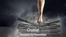  Presentation with stack - Slide set consisting of block break - hand breaking stack mixed media background and a  colored foreground