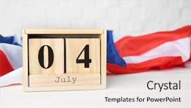  Presentation with independence day - Presentation theme having block calendar and american flag background and a lemonade colored foreground