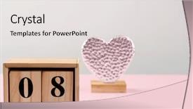  Presentation with heart - Presentation with block calendar and decorative heart background and a  colored foreground