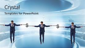  Presentation with blockchain - Presentation theme consisting of block chain - blockchain concept with businessmen holding background and a light blue colored foreground