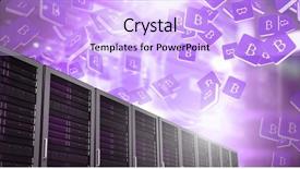  Presentation with servers - Colorful theme enhanced with block chain - digital composite of computer servers backdrop and a lavender colored foreground