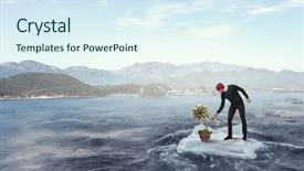  Presentation with ice block - Presentation design having block ice plant - invest right for better future background and a sky blue colored foreground