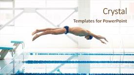  Presentation with pool lanes - Colorful theme enhanced with block in a swimming pool backdrop and a cream colored foreground