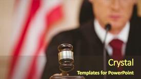  Presentation with court gavel - Presentation design consisting of block in the court room background and a tawny brown colored foreground