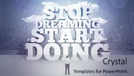  Presentation with sales - Presentation theme consisting of block letters illustration saying stop background and a light gray colored foreground