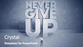  Presentation with stressed - PPT layouts enhanced with block letters saying never give background and a mint green colored foreground