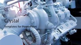  Presentation with diesel engine - Slides having block of a large diesel background and a light blue colored foreground