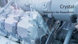  Presentation with diesel engine - Audience pleasing theme consisting of block of a large diesel backdrop and a light blue colored foreground
