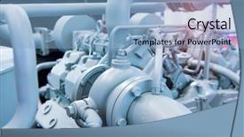  Presentation with diesel engine - Cool new slides with block of a large diesel backdrop and a light blue colored foreground