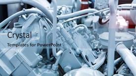  Presentation with diesel engine - Theme featuring block of a large diesel background and a light blue colored foreground