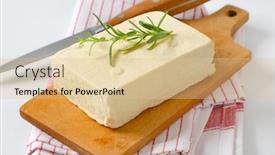  Presentation with cutting board - Amazing slide deck having block-of-fresh-bean-curd backdrop and a lemonade colored foreground