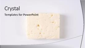  Presentation with feta cheese - Slides having block of fresh feta cheese background and a white colored foreground