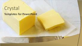  Presentation with bone - Presentation design with block-of-golden-butter-sliced background and a blonde colored foreground
