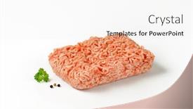  Presentation with raw meat - Theme having block-of-raw-minced-meat background and a white colored foreground