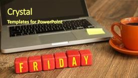  Presentation with friday - Slides with friday written on a wooden background and a tawny brown colored foreground