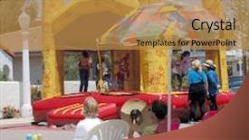  Presentation with block party - Presentation theme with block party background and a gold colored foreground