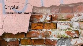  Presentation with brick wall texture - Colorful slides enhanced with block red black - brick wall texture with peeling backdrop and a coral colored foreground