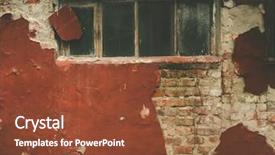  Presentation with brick wall - Presentation theme consisting of block red black - old brick wall and dirty background and a tawny brown colored foreground