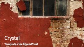  Presentation with red brick wall - Beautiful slide set featuring block red black - old brick wall and dirty backdrop and a tawny brown colored foreground