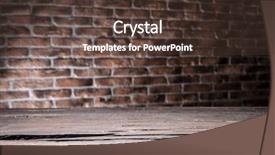  Presentation with brick wall - PPT theme having block red black - old wooden empty table background and a tawny brown colored foreground