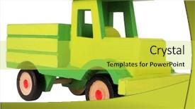 Presentation with truck drivers - Theme enhanced with block red black - wooden toy truck background and a yellow colored foreground
