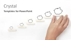  Presentation with business process - Presentation theme consisting of block-stacking-as-step-stair background and a white colored foreground